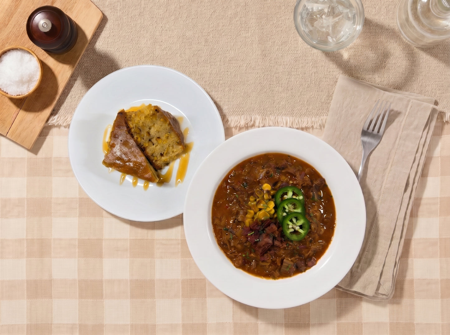 Smoked Brisket Cowboy Chili With Honey Cornbread Casserole