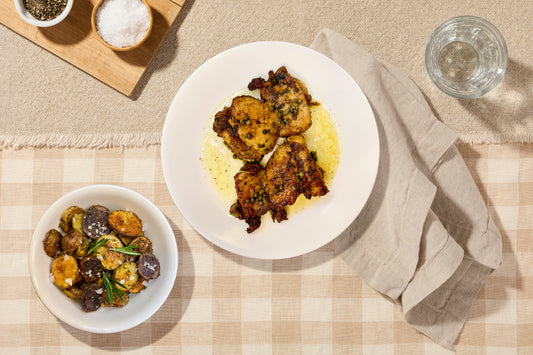 Grilled Herb Chicken With Rosemary Potatoes And Lemon-Caper Dressing