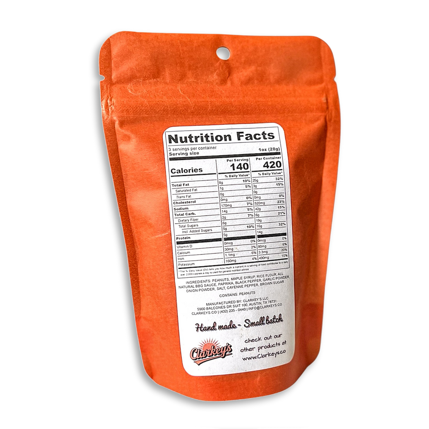 Clarkey's BBQ Peanuts (3oz)